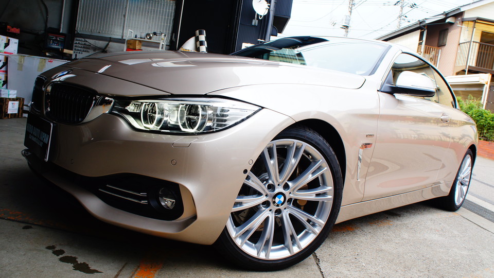 キャリパー塗装施工事例：ＢＭＷ４シリーズ純正キャリパー塗装　ＣＯＬＯＲ：＃1107PRATINUM NEW BRONZE PEARL METALLIC、ローター加工Ｔｙｐｅ：Ｃ8ＳＤＰ IMG10_1038_Fqi8tf_sub3.jpg