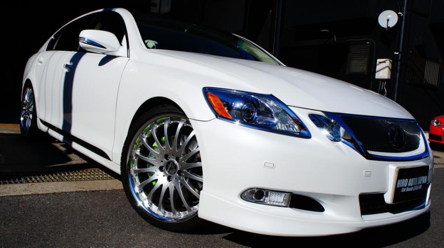 レクサスGS450ｈ　キャリパー塗装　COLOR：#1103 Dazzling clearly green＆#1110 Valencia premium orange