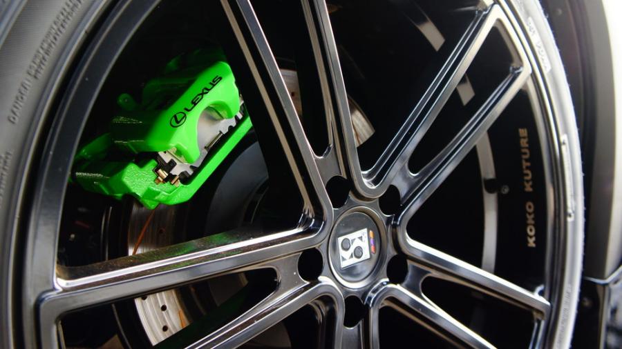 キャリパー塗装施工事例：ﾚｸｻｽRX450h　キャリパー塗装＆ローター加工　COLOR:#1113 Monster green　加工Type:C6S8D IMG20_1492_QBvsDa_sub8.jpg