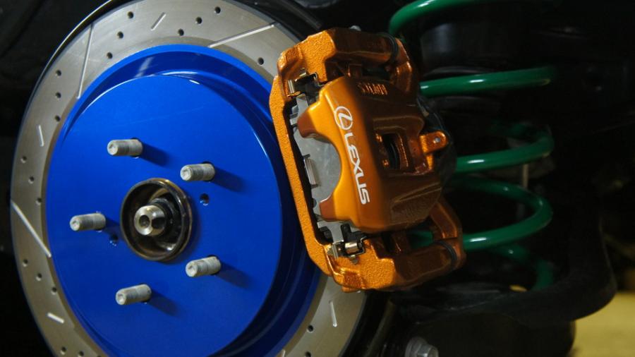 キャリパー塗装施工事例：レクサスRX450h　キャリパー塗装＆ローター塗装　COLOR:#030 Royal art pearl orange gold＆#1115 Deep marine blue ローター加工Type:12SD IMG20_1536_ar0ABp_sub2.jpg