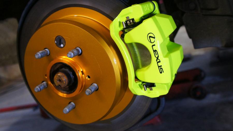 キャリパー塗装施工事例：レクサスGS450h　キャリパー塗装＆ローター塗装　COLOR:#1116 Acid green＆#003 Tokyo midnight gold IMG20_1670_ideMkZ_sub4.jpg