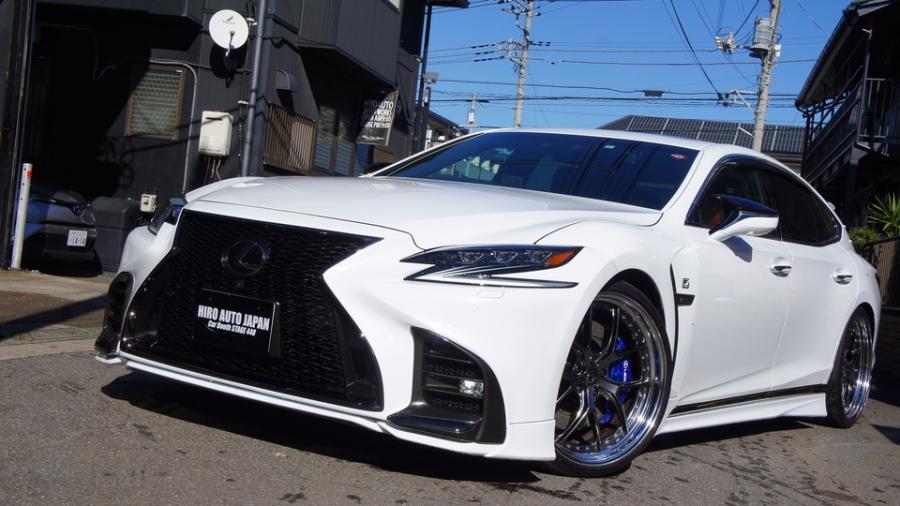 レクサスLS500Fスポーツ　キャリパー塗装COLOR:#1115 Deep marine blue　ローター塗装COLOR:#005 Deep coal black　ローター加工Type:C6S8D