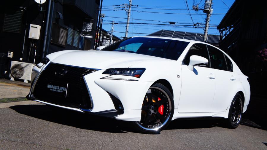 レクサスGS450ｈ　キャリパー塗装COLOR：#001 Italian losso solid　ローター塗装COLOR:#003 Tokyo midnight gold