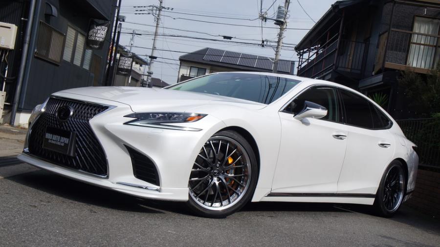 レクサスLS500　キャリパー塗装COLOR:#030 Royal art pearl orange gold　表面ハイポリッシュ加工