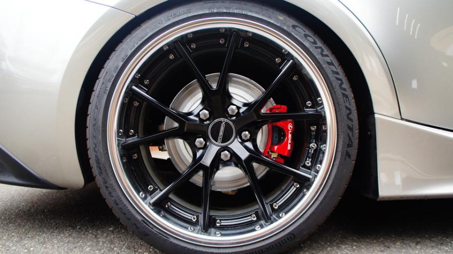 キャリパー塗装施工事例：レクサスIS300ｈ　キャリパー塗装COLOR:#010 premiun rouge candy red　ブレーキ移植作業　ディクセルローター・ディクセルMパット装着 IMG20_2076_4Cb1WB_sub5.jpg