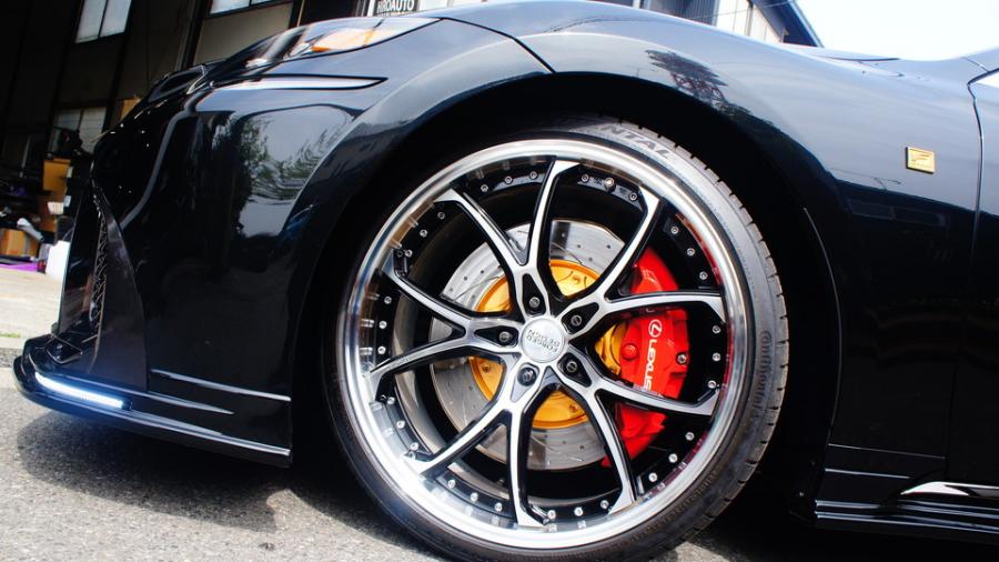 キャリパー塗装施工事例：レクサスLS500Fスポーツ　キャリパー・ローター塗装COLOR:#001 Italian losso solid、#003 Tokyo midnight gold　ローター加工Type:C6S8D（非貫通） IMG20_2134_7OAGah_sub8.jpg