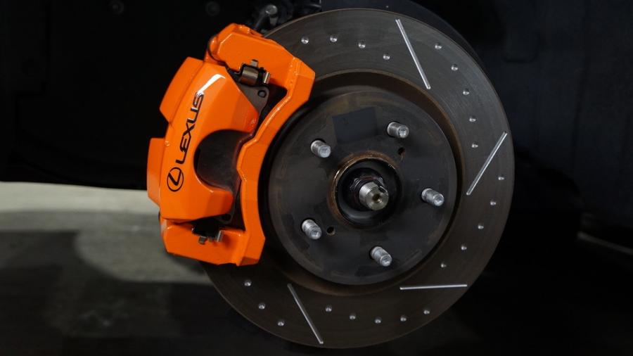 キャリパー塗装施工事例：レクサスES300ｈ　キャリパー塗装COLOR:#1116 Acid green　ローター加工Type:DP IMG20_2267_RStcCd_sub1.jpg