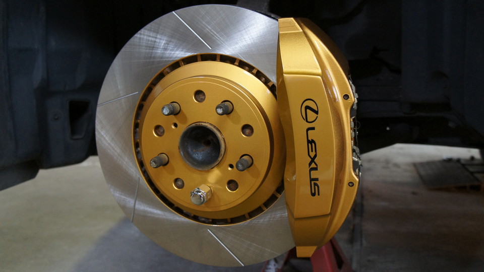 レクサスLS純正キャリパー塗装＆ローター塗装　カラー：#003 tokyo midnight gold