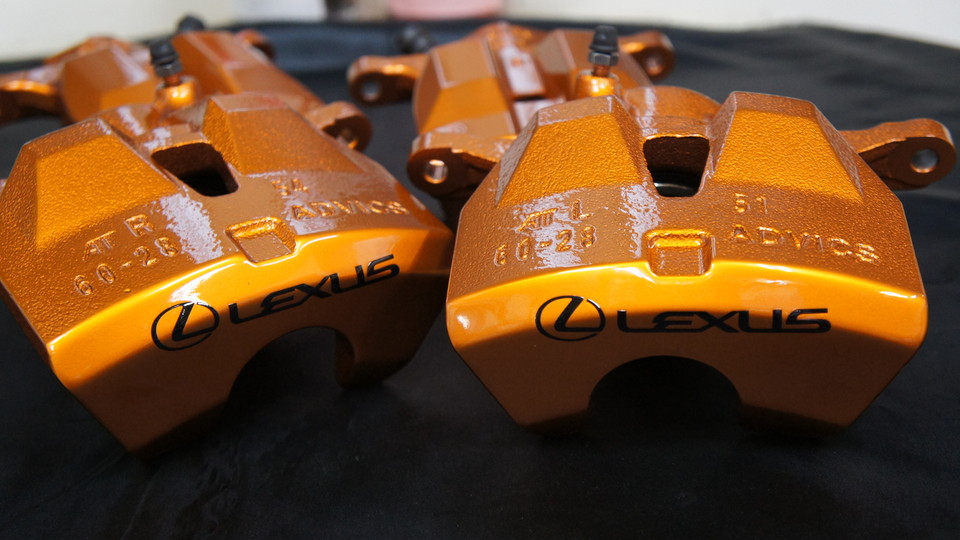レクサスIS300純正キャリパー塗装　カラー：#030 royal art pearl orange gold