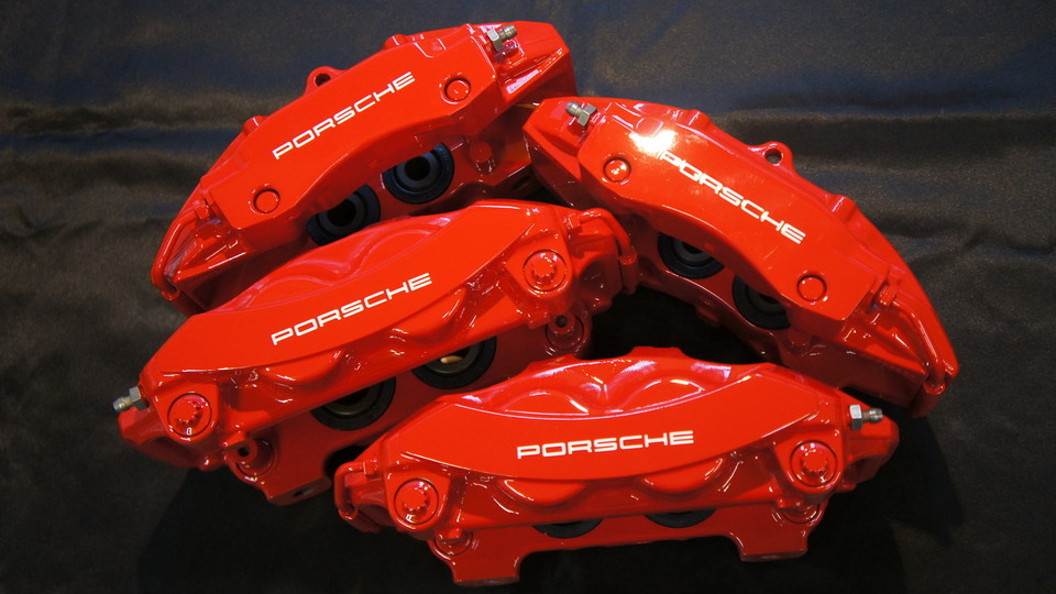 ポルシェボクスター純正キャリパー塗装　ＣＯＬＯＲ：#001 Italian losso solid