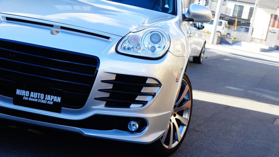 ポルシェカイエンS　キャリパー塗装＆ローター加工、D-DASHダストダウンパット装着　COLOR：#1116 Acid green　加工Type:C6S