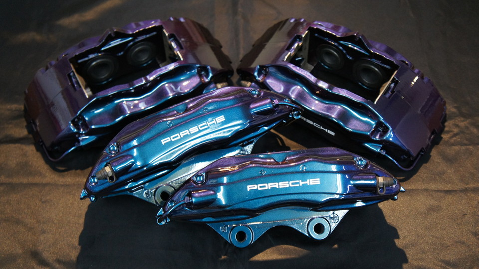 ポルシェ911純正キャリパー塗装　カラー：#062 sapphire deep blue pearl