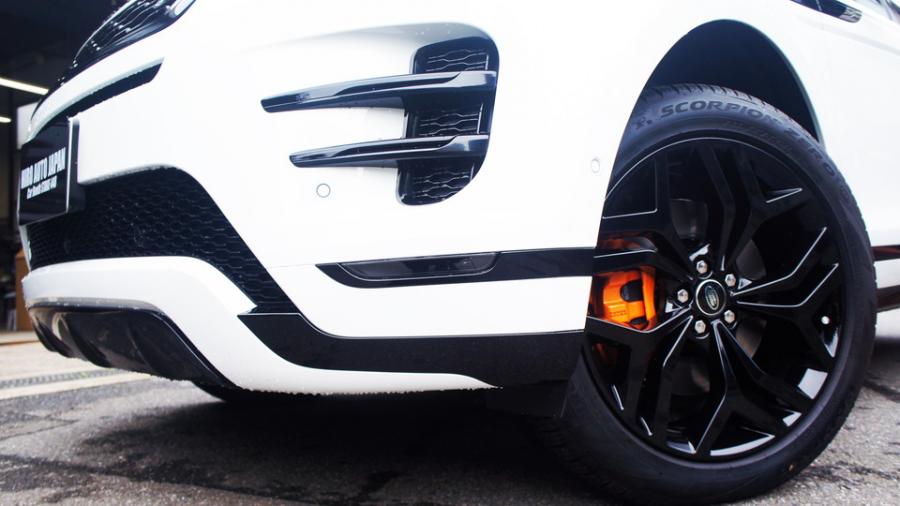 キャリパー塗装施工事例：レンジローバーイヴォーク　キャリパー塗装ローター塗装　COLOR:#098 honey of pearl orange、#009 Hyper metallic black IMG29_1888_SVBP97_sub12.jpg