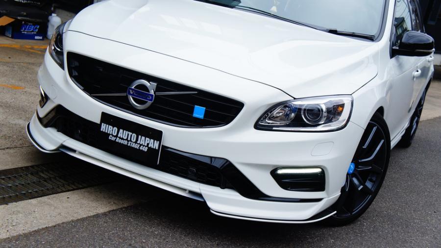 ボルボV60ポールスター　キャリパー塗装　COLOR:レーベルブルー＆イエロー系