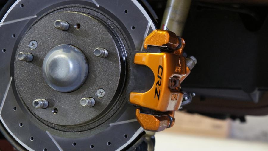 キャリパー塗装施工事例：CR-Z　キャリパー塗装＆ローター塗装　COLOR:#030 Royal art pearl orange gold＆#004 Blast light gray metalic ローター加工Type:DS4 IMG66_1467_ps7gPz_sub2.jpg