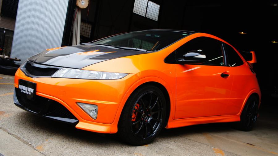 キャリパー塗装施工事例：シビックタイプR　キャリパー塗装　COLOR:#098 honey of pearl orange IMG66_1585_LclfAE_sub3.jpg