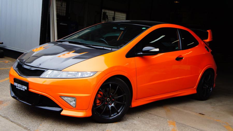 キャリパー塗装施工事例：シビックタイプR　キャリパー塗装　COLOR:#098 honey of pearl orange IMG66_1585_LclfAE_sub5.jpg