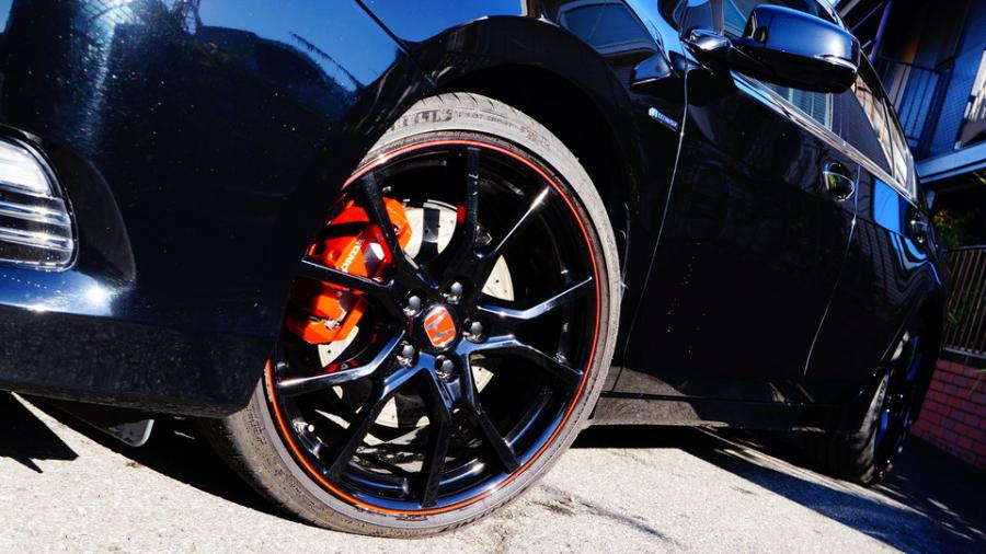 キャリパー塗装施工事例：ホンダレジェンド　キャリパー塗装COLOR:#001 Italian losso solid　ローター加工Type:12SD IMG66_2234_0jhYof_sub3.jpg