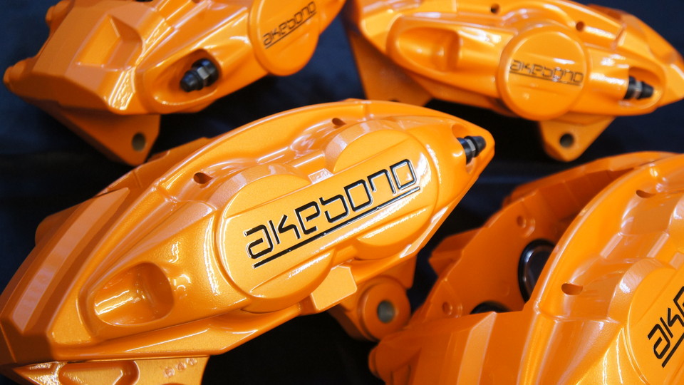ニッサン用akebonoキャリパー塗装　COLOR:	#098 honey of pearl orange