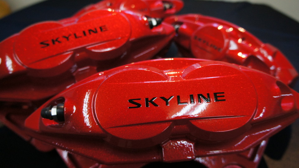 キャリパー塗装施工事例：スカイラインakebonoキャリパー　塗装色：#010 premiun rouge candy red IMG69_611_o87Ed7_sub1.jpg