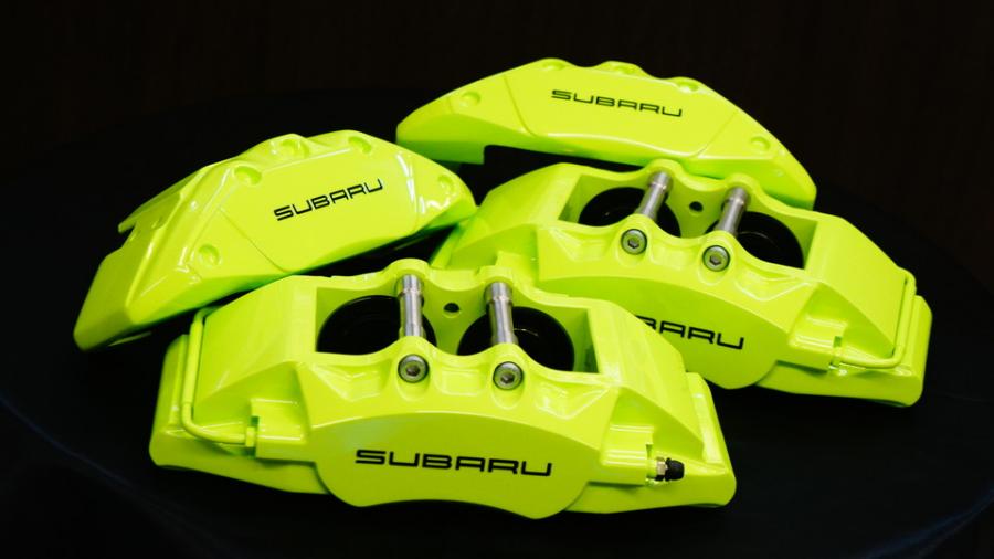 スバルWRX S4　キャリパー塗装　COLOR:#1116 Acid green