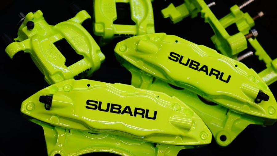 スバルWRX　キャリパー塗装　COLOR:#1116 Acid green