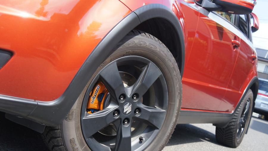 キャリパー塗装施工事例：スズキ・SX４　キャリパー塗装　COLOR：#030 Royal art pearl orange gold IMG71_1458_2d4Phl_sub2.jpg