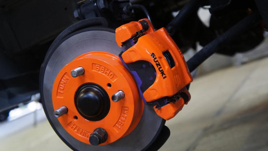 スズキエブリィトラック　キャリパー塗装＆ローター塗装　COLOR:#1110 Valencia premium orange