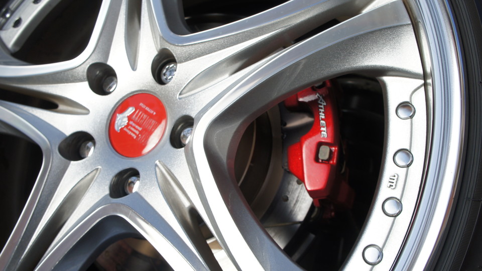 キャリパー塗装施工事例：トヨタクラウンアスリート純正キャリパー塗装　カラー：#010 premiun rouge candy red　ローター塗装　カラー：#1107PRATINUM NEW BRONZE PEARL METALLIC　ローター加工Type：DSP IMG72_660_HBCJZ2_sub3.jpg