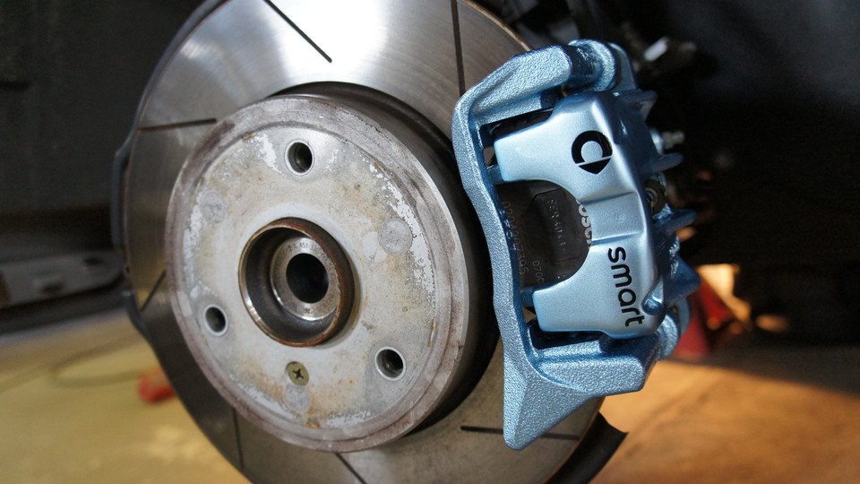 スマート純正キャリパー塗装　カラー：#1109TRANSPARENT AQUA BLUE METALLIC