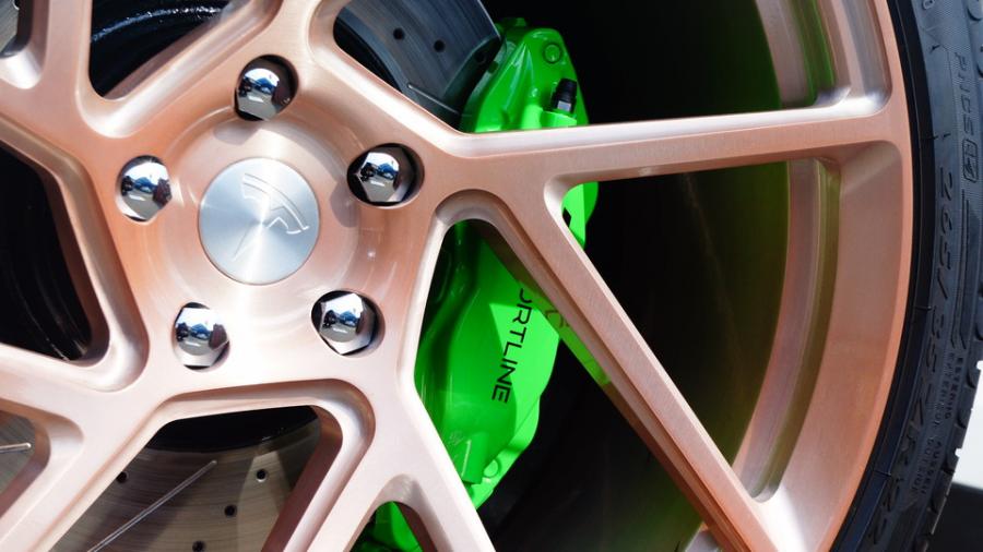 キャリパー塗装施工事例：テスラモデルX　キャリパー塗装＆ローター塗装　COLOR:#1113 Monster green＆#005 Deep coal black　ローター加工Type:12SD IMG83_1712_mrhgtP_sub10.jpg