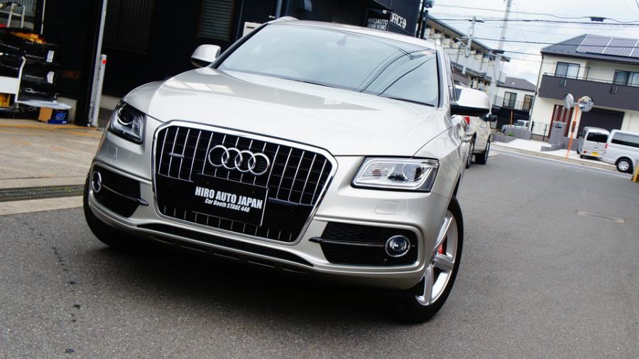 アウディQ5　キャリパー塗装＆ローター塗装　COLOR：#1112 Racing red＆#052 Premium platinum silver