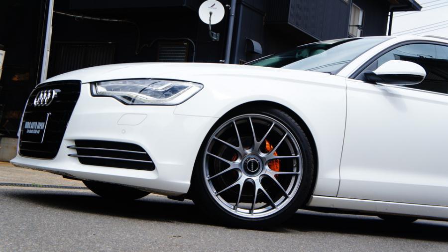 アウディA6アバント　キャリパー塗装＆ローター塗装　COLOR:#030 Royal art pearl orange gold　ローター加工Type:C6S8D