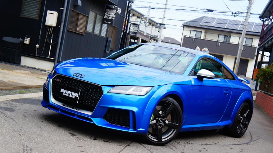 アウディTTRS　キャリパー塗装　COLOR:#1116 Acid green　ホイール塗装：マットブラック