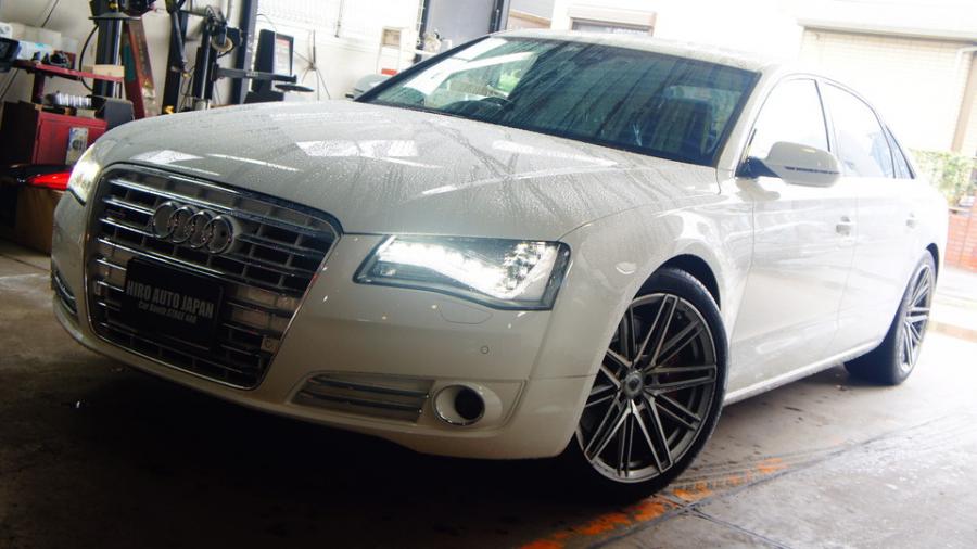 キャリパー塗装施工事例：アウディA8　キャリパー塗装　COLOR:#1102 Charm gross candy red　ローター塗装COLOR:#005 Deep coal black　ローター加工Type：C6S8D IMG8_1854_rARoWL_sub2.jpg