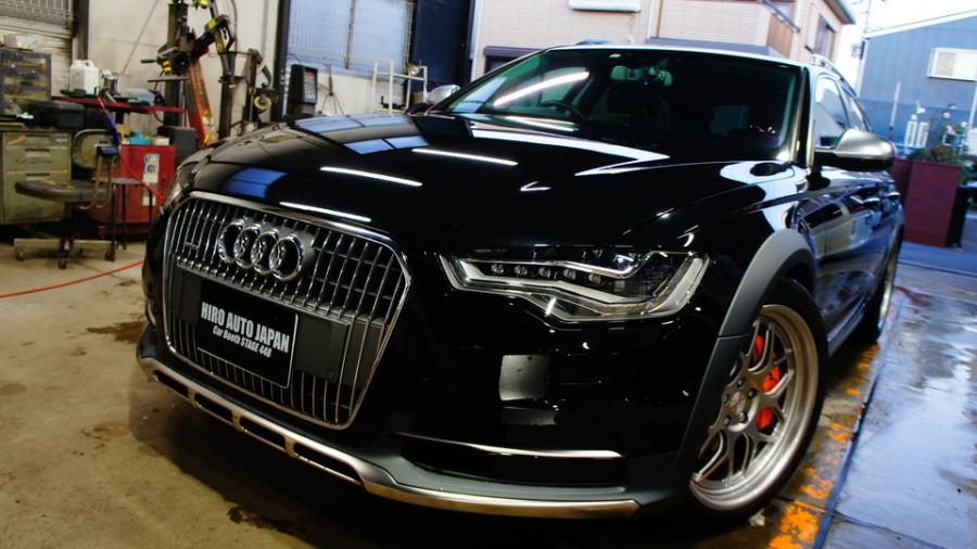 アウディA6　キャリパー塗装　COLOR:#1110 Valencia premium orange　ローター塗装　COLOR:#004 Blast light gray metalic