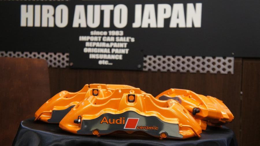 キャリパー塗装施工事例：アウディR8　キャリパー塗装　COLOR:#098 honey of pearl orange　ハイポリッシュ仕上げ IMG8_1921_bnaxRM_sub1.jpg