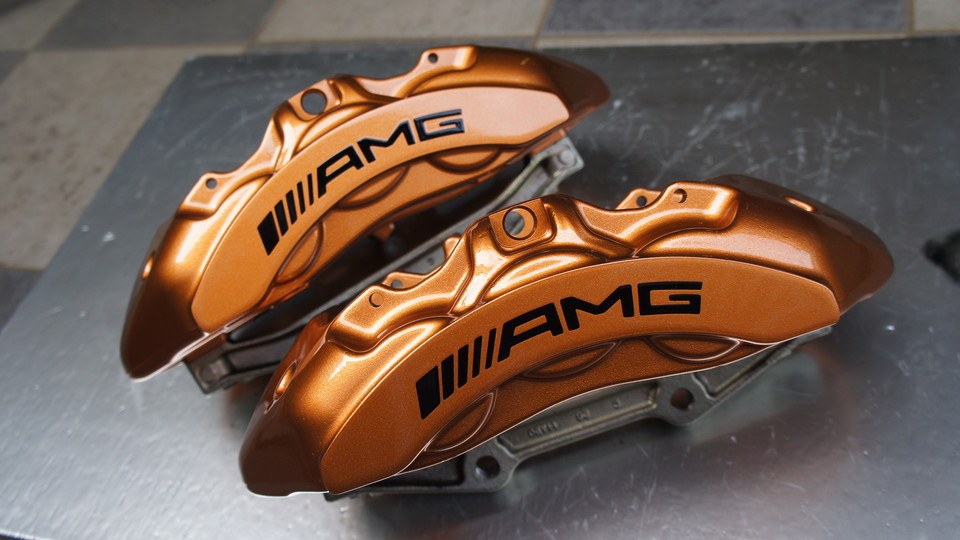 ベンツＣＬＳ63ＡＭＧ純正キャリパー塗装　ＣＯＬＯＲ：オリジナルゴールド