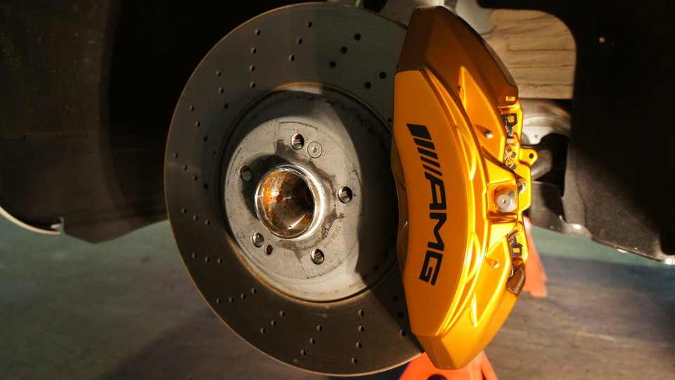 ベンツW222Sクラス純正キャリパー塗装　COLOR：#030 royal art pearl orange gold