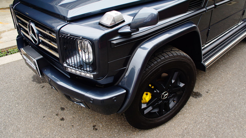 キャリパー塗装施工事例：ベンツGクラス純正キャリパー塗装　COLOR：#020 hawaiian passion yellow＆ホイール塗装　COLOR：半艶マットブラック IMG9_1125_JURzcn_sub7.jpg