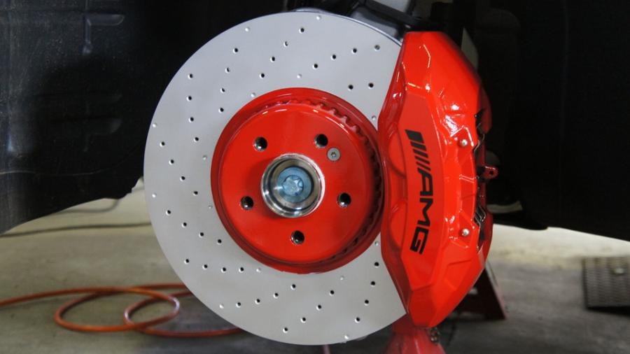 キャリパー塗装施工事例：ベンツC450純正キャリパー塗装＆ローター塗装　COLOR:#001 Italian losso solid IMG9_1321_1WRSrD_sub1.jpg