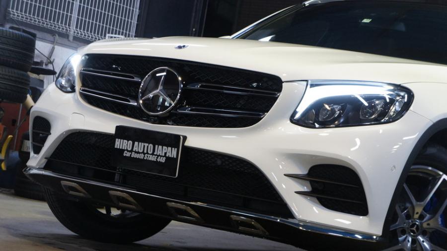 ベンツGLC220d　キャリパー塗装　COLOR:#061 royal sky blue　グリルフィン：グロスブラック塗装