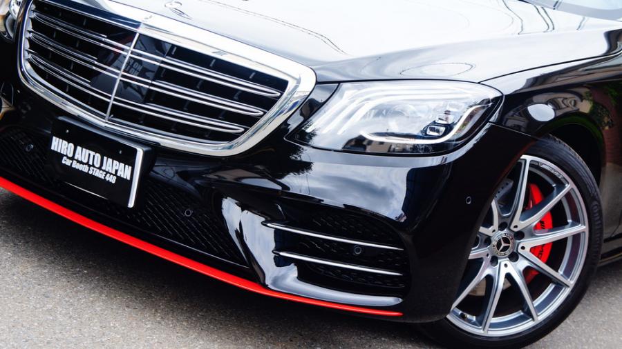 ベンツSクラス　キャリパー塗装　COLOR:#001 Italian losso solid　バンパーモールキャリパー同色塗装