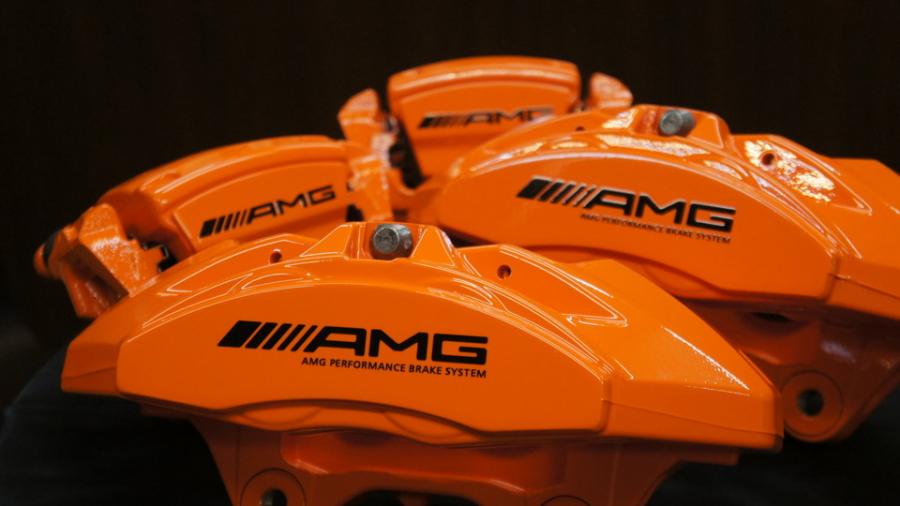 ベンツS400　キャリパー塗装　COLOR:#098 honey of pearl orange