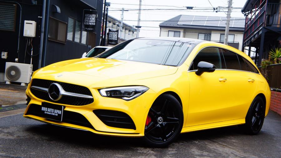 ベンツCLAシューティングブレーク　キャリパー塗装COLOR:#001 Italian losso solid　ホイール塗装：半艶ブラック