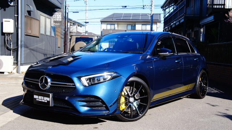 ベンツA35AMG　キャリパー塗装COLOR:#020 hawaiian passion yellow