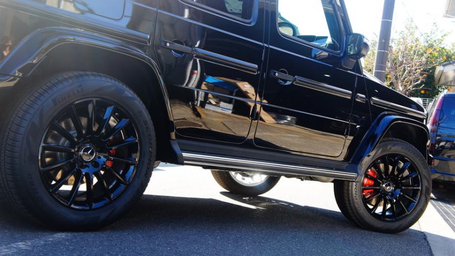 キャリパー塗装施工事例：ベンツG350d　キャリパー塗装COLOR:#001 Italian losso solid　スペーサー前後取付、ホイール塗装一台分、各種ブラックアウト塗装 IMG9_2096_ugCztL_sub8.jpg