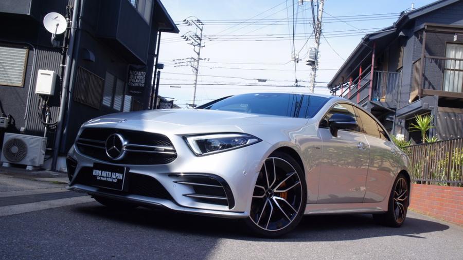 ベンツCLS53AMG　キャリパー塗装　COLOR:#030 Royal art pearl orange gold　ローター塗装COLOR:#005 Deep coal black