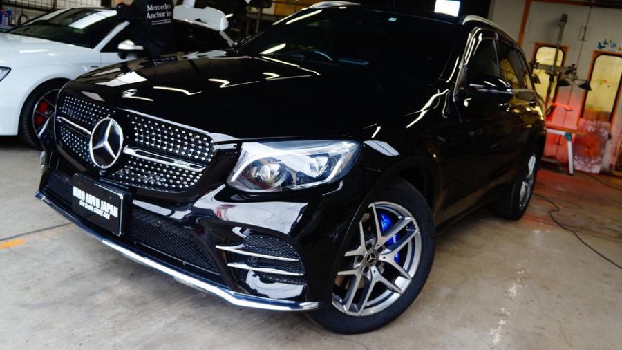 ベンツGLC250　キャリパー塗装COLOR:#1115 Deep marine blue　ディクセルMタイプパット装着