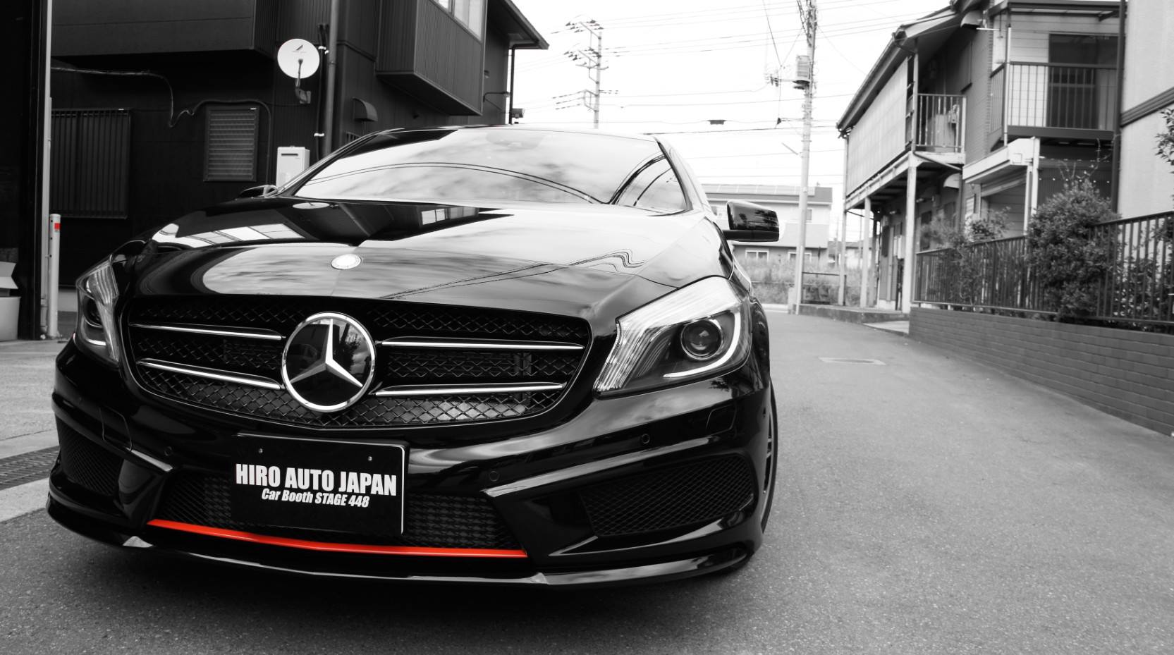 キャリパー塗装施工事例：Mercedes-Benz A180 W176キャリパー塗装＆LOGO★COLOR：#001 Italian losso solid CPJオリジナルノンダストブレーキパットに前後交換＆赤ライン前後バンパーラッピング IMG9_859_j7cyOE_sub10.jpg